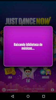 Baixando biblioteca de músicas no Just Dance Now