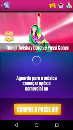 Aguardando música começar no Just Dance Now