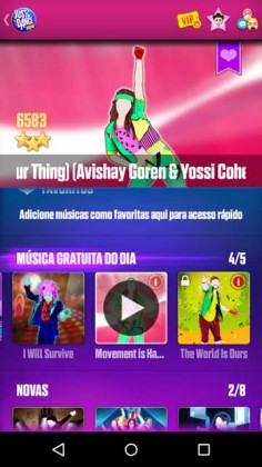 EScolhendo música no celular com Just Dance Now